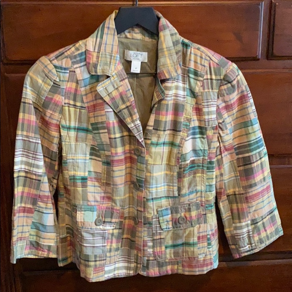 Vintage Ann Taylor Loft petites Madras Jacket Size 4P